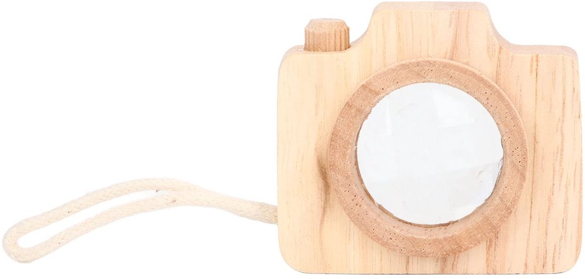 Dailygoods - Dailygoody - Hout Camera Speelgoed - Mini Caleidoscoop - Uniek Bijenoogeffect - Houtkleur - Prisma Lens - Verjaardagsfeestje Gift - Geschikt voor Jong...