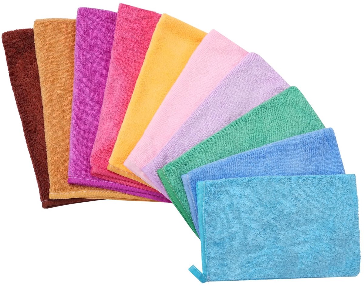 Dailygoods - Set van 10 Microvezel Washandjes voor Gezicht en Lichaam