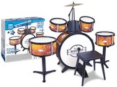 Bontempi - drumstel - speelgoed muziekinstrument - 6-delig met kruk en realistisch geluid.