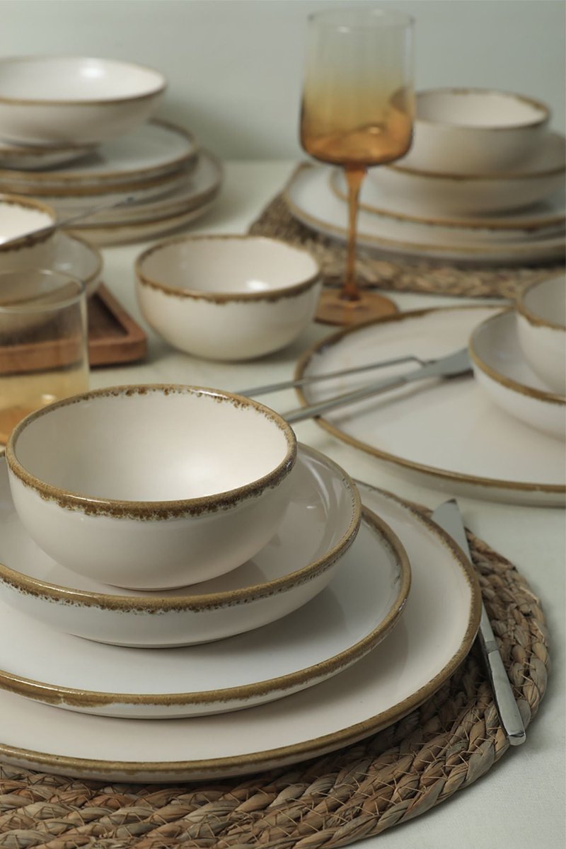 Keramika Serviesset - Straw Nordic - 24 delig - 6 persoons - Stoneware