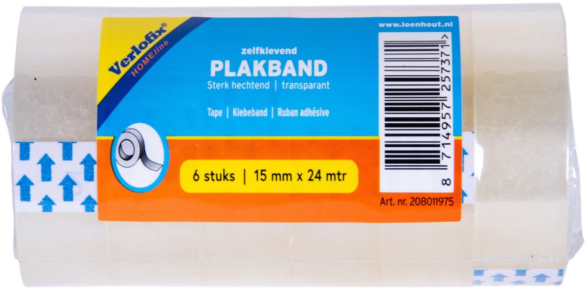 Verlofix Plakband 24 Meter Transparant 6 Stuks