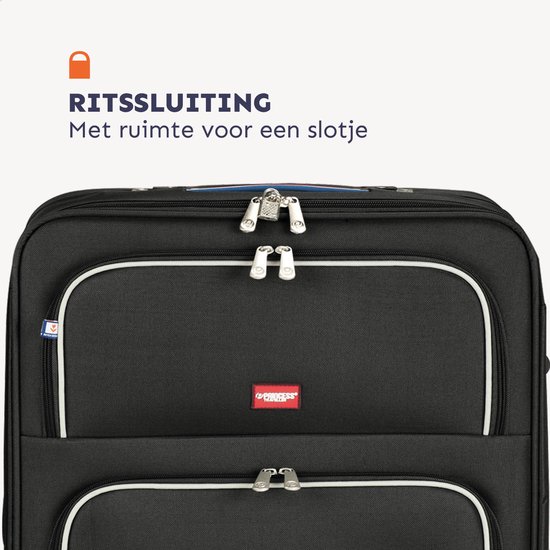 Princess Barcelona Dutch Design - Reiskoffer - 62x40x23 cm - 50L - Lichtgewicht Koffer - Zwart