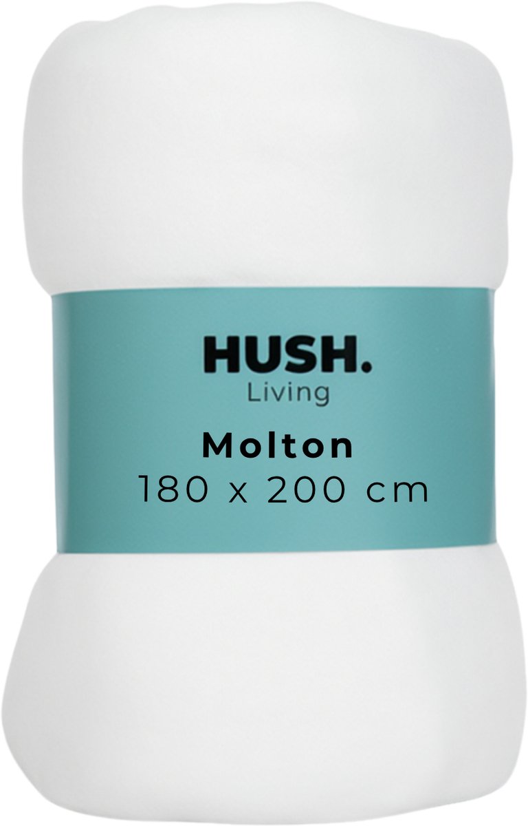HUSH Living Molton matrasbeschermer - 80%katoen 20%polyester - uitstekende vochtopname - vormvast - comfort en duurzame bescherming - 180x200+30cm