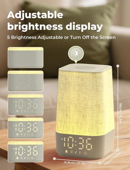 Licht Wekker Wake Up Light- Digitale Wekker met Lamp - Slaaphulp met USB Aansluiting - Wooncomfort — afbeelding 4