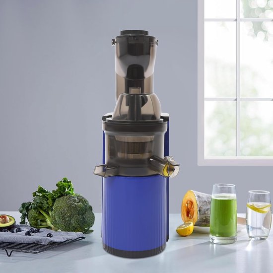 Langzame Sapcentrifuge - Slow Juicer - Sappen Persen - Hoge Sapopbrengst - 21x14x40 cm - Blauw — afbeelding 3