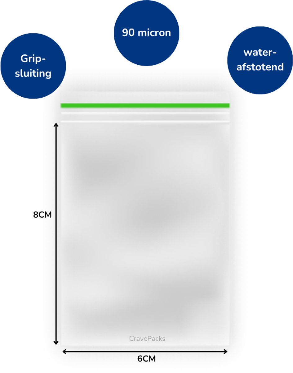 100x Gripzakjes 60x80 mm 90 micron groen - Ziplock zakjes - Uitdeelzakjes