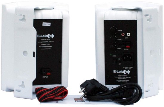 E-Lektron EWL5A Wit - Actieve luidsprekerset - Met muurbeugels - 120 watt — afbeelding 5