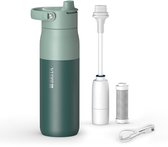 BRITA LARQ iQ Digitale Drinkfles - Groen - 680 ml - Slimme RVS waterfles met hydratatie tracking app, actieve koolstofwaterfilter & UV-C - neutraliseert 99.99% bacteriën, vermindert micro-onzuiverheden, PFAS & meer