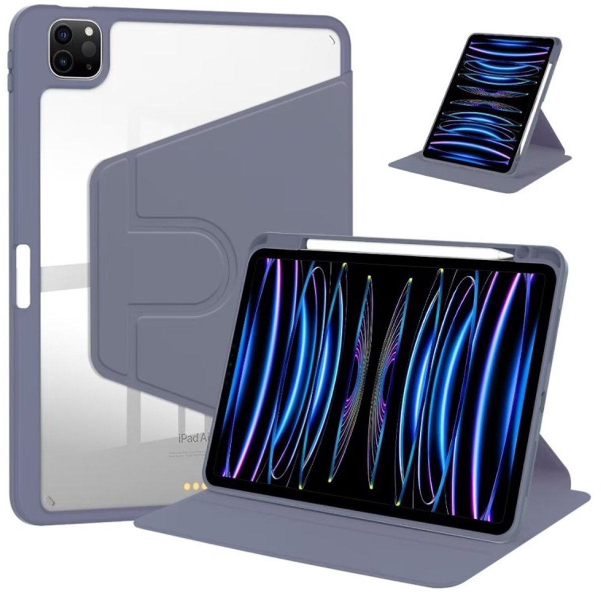 PU Leather Protective Case For Apple iPad Air, Air 2 9.7 inch Lavender