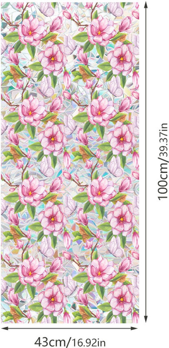 3D Regenboog Raamfolie- Anti-Inkijk - Isolerend & Zonwerend - 43x100cm – Statisch - Prisma Bejuweled EffectXCBL169