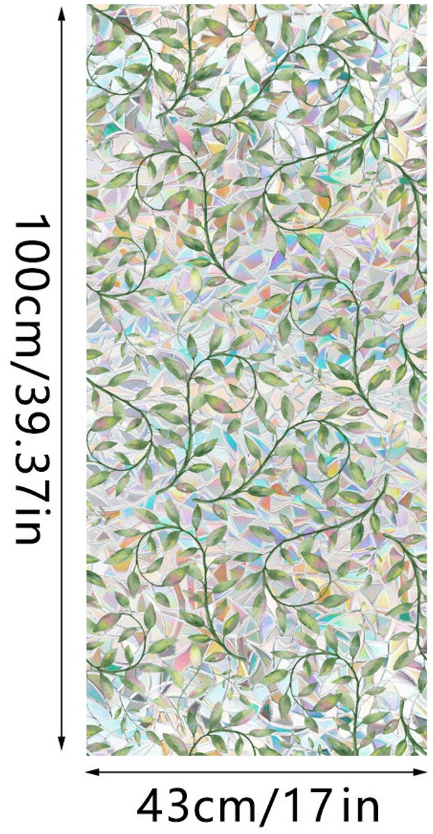 3D Regenboog Raamfolie- Anti-Inkijk - Isolerend & Zonwerend - 43x100cm – Statisch - Prisma Bejuweled EffectXCBL001