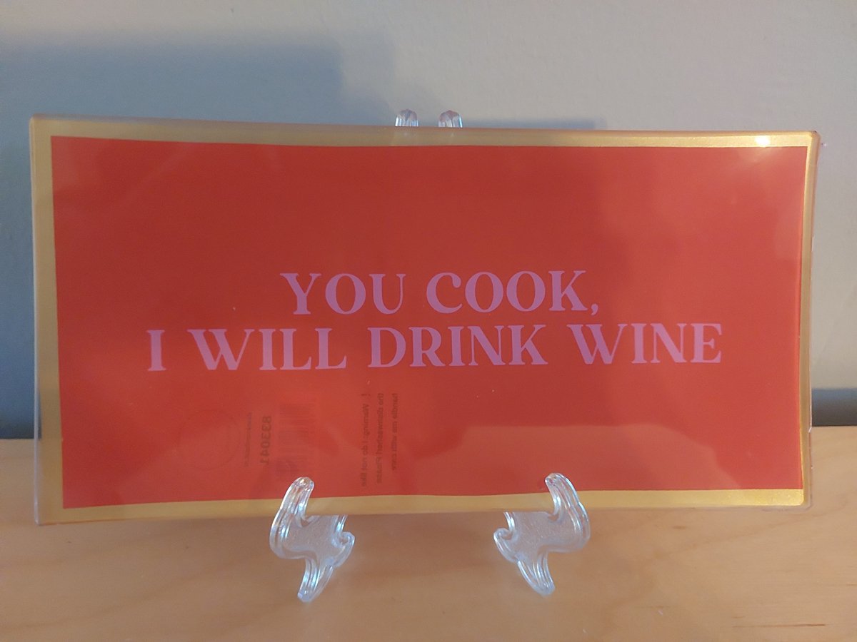 leuk bordje met de tekst : you cook, i will drink wine