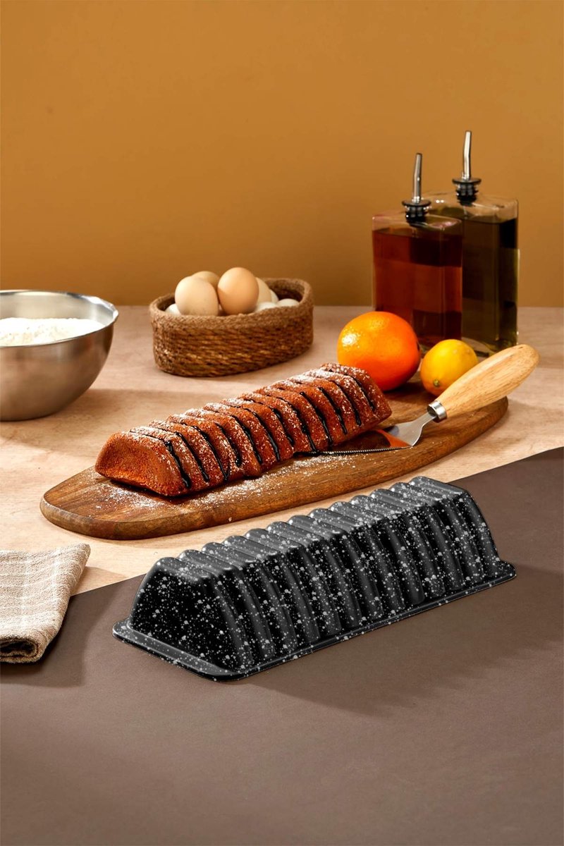 Polochef LIV-133 - Gietaluminium Cakevorm 33 cm – Zwarte Graniet Anti-aanbaklaag – Grote Tulbandvorm – Bakvorm