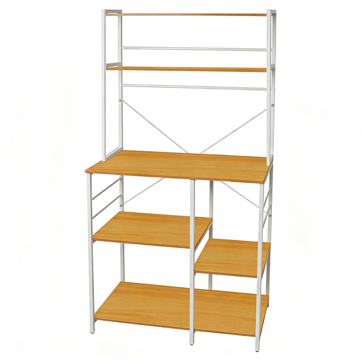 PIPIPOXER- Keukenkast – Keukenrek Staand – Magnetronkast – Apothekerskast – Organizer – Metaal – Hout – 90 x 40 x 168cm – Kleur van walnoothout