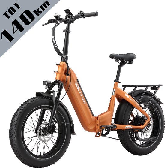 Elektrische Fatbike TTGO F6 Boost 20″ Opvouwbaar 48V 250W 70Nm Koppelsensor 140 km Actieradius Hydr. Schijfremmen