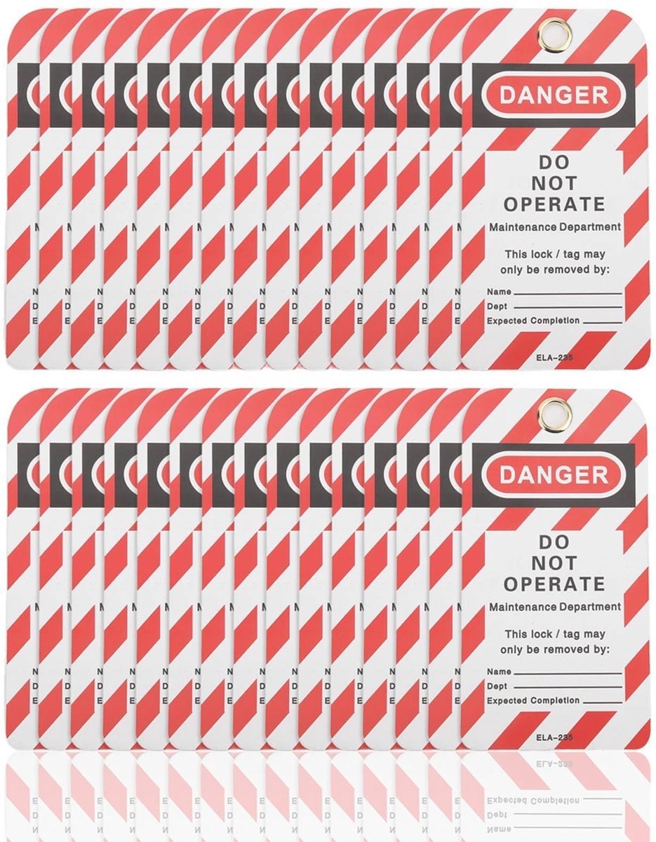 Dailygoods - Set van 30 Herschrijfbare Lockout Tagout Tags