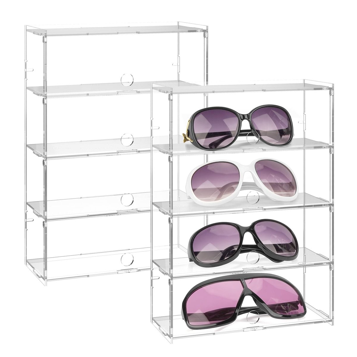 Dailygoods - Dailygoody - Zonnebril Organizer - Acryl - Extra grote zonnebrillenhouder - Transparant - Brillen displaystandaard - Opbergorganizer voor zonnebrillen...
