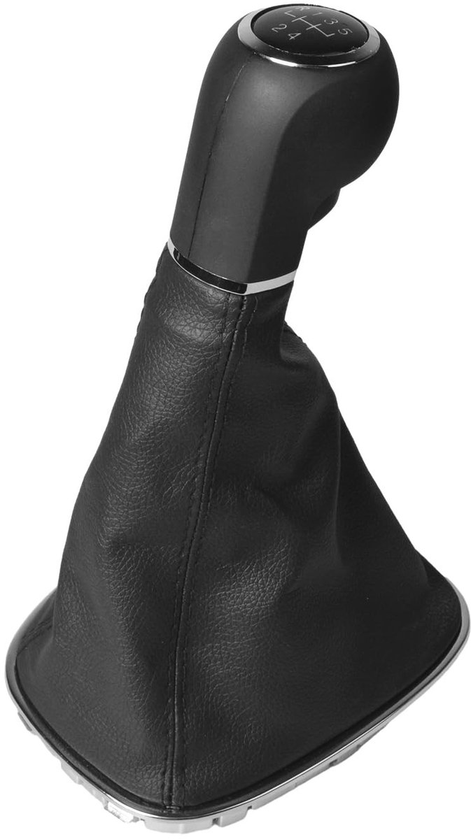 Dailygoods - Dailygoody - Auto Gear Stick Knop Cover - 5 Speed Gear Pookknop - PU-leer - Zwart - Hendel Stick Gaiter - Geschikt voor Opel Corsa D - 009140093