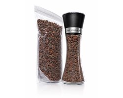 Zwart Himalayazout grof "Kala Namak" Duopack | Hervulbare Zoutmolen 180gr + Navulverpakking 450gr
