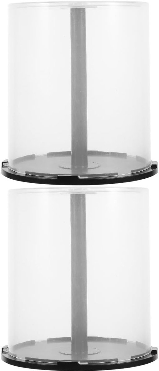 Dailygoods - Innovra - Dailygoods - Dailygoody - Cd-DVD Cake Box - Opbergdoos voor 100 Schijven - Transparant met Zwarte Onderkant - Huishoudelijke Opberging - Geschikt voor Studeerkamer