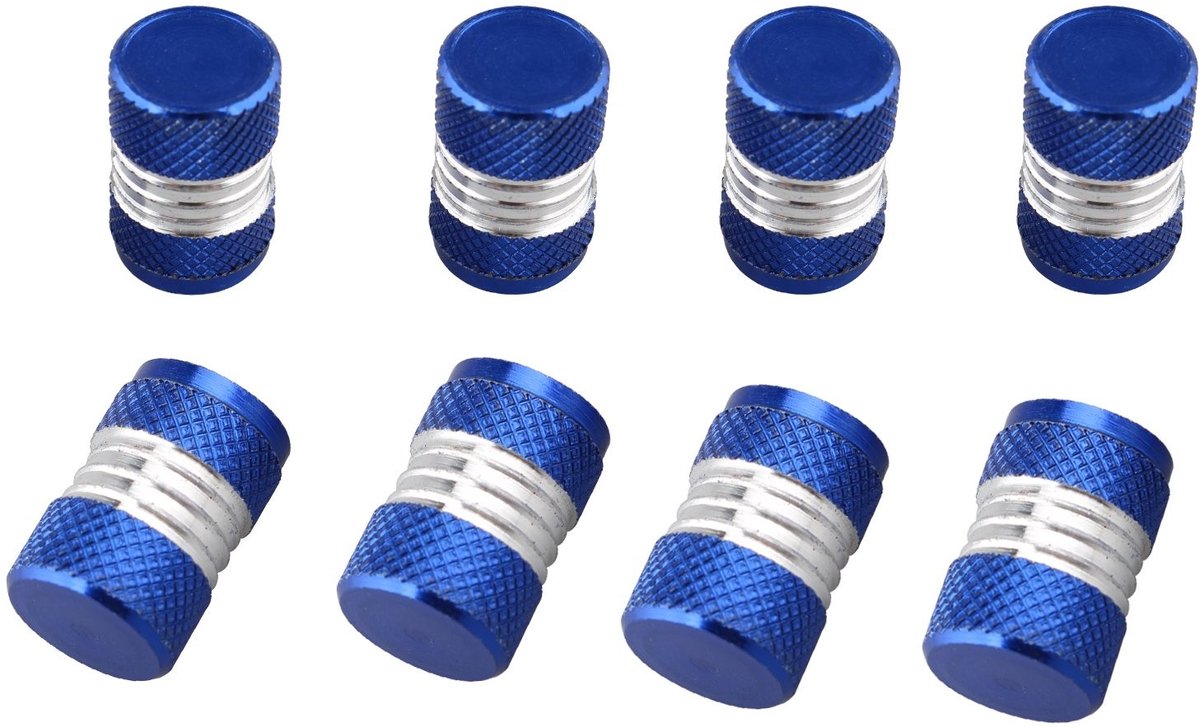 Dailygoods - Innovra - Dailygoody - Aluminium Stof Caps - Band Valve Covers - Duurzaam en eenvoudig - Zilver Rond - Universeel - Geschikt voor Auto en Motorbike - Set v