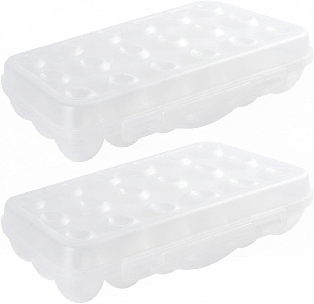 Eieropslag Containers - Eierdozen Koelkast - Verse Eieren Bewaren - Individuele Rooster Bescherming - 18 Rasters Per Stuk - Transparant