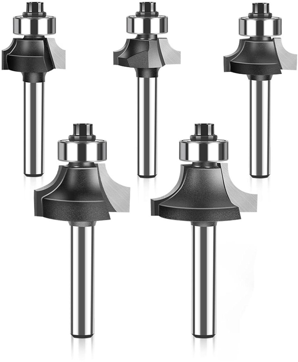 Freesset Metaal - Houtfrezen Boren - Houtbewerking Projecten - 5 Delige Set - 6mm Schacht - Metaal
