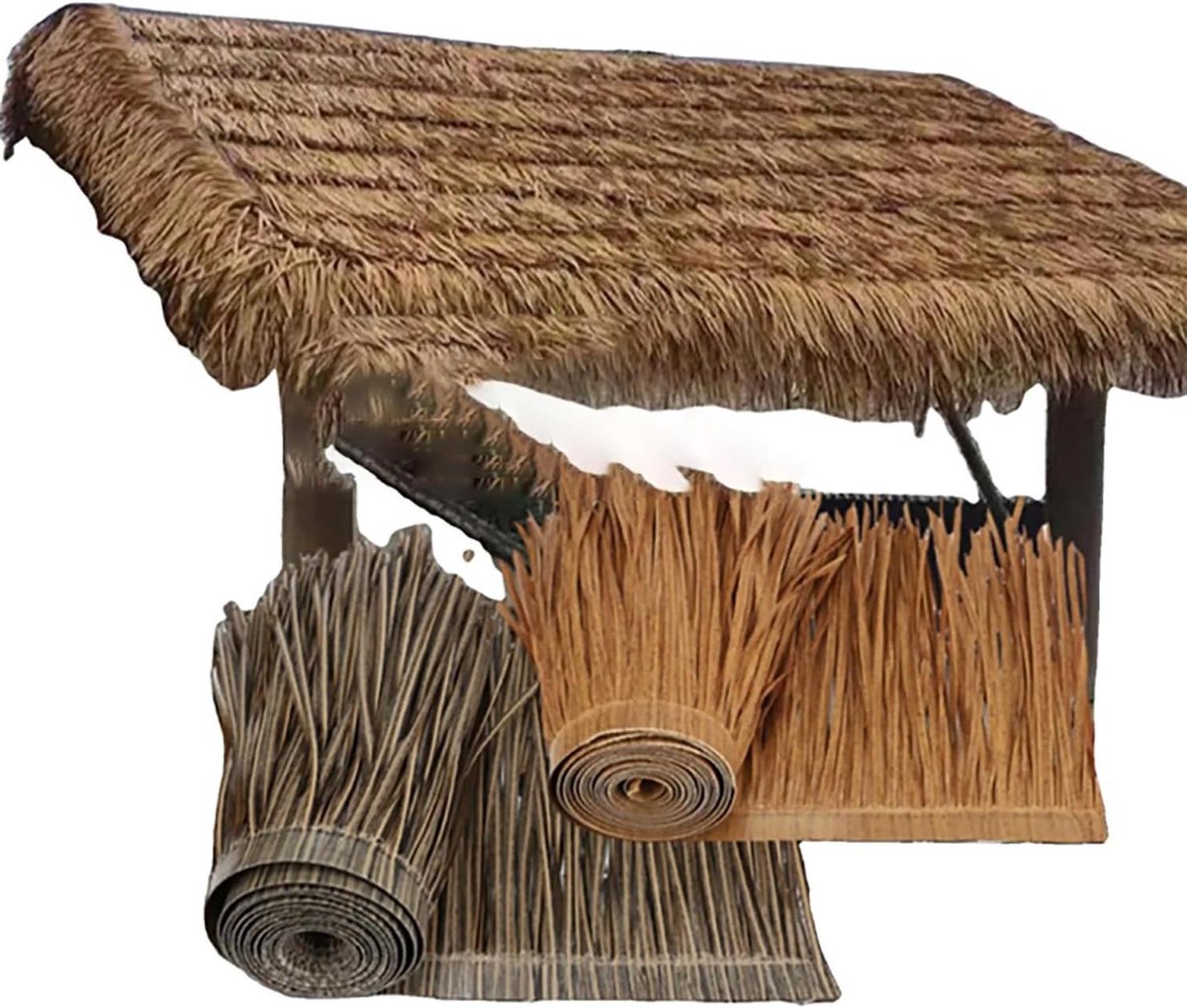 Kunststro Dakbedekking - Rieten Dak Imitatie - Terras Decoratie - Onderhoudsvrij Materiaal