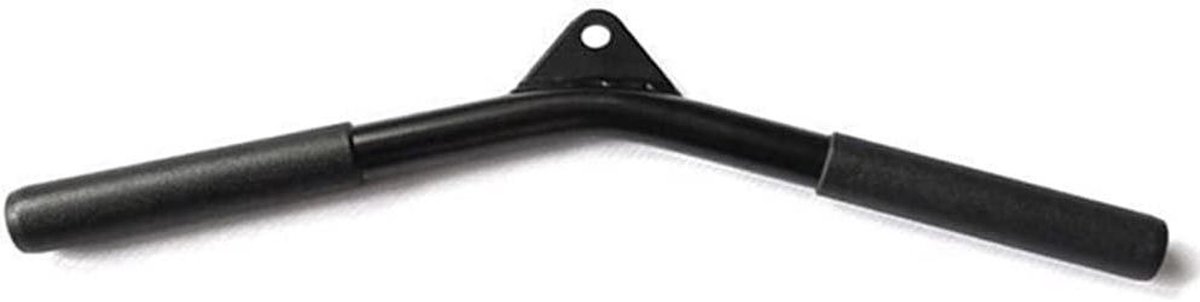 Kabel Machine Attachment - V-bar Pulldown Bar - Krachttraining Armen - Rubberen Antislip Handgreep - 50 cm - Zwart