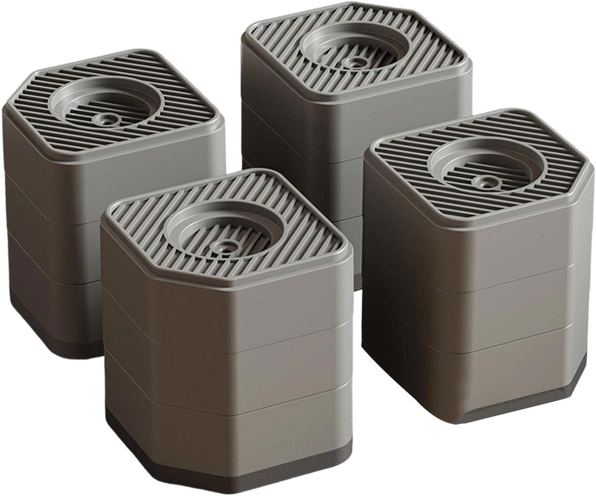 Wasmachine Anti-Vibratie Voetjes - Apparaat Stabilisator Mat - Apparaten Stabiliseren - Schokabsorberend en Geluiddempend - 4 stuks - Wit/Grijs