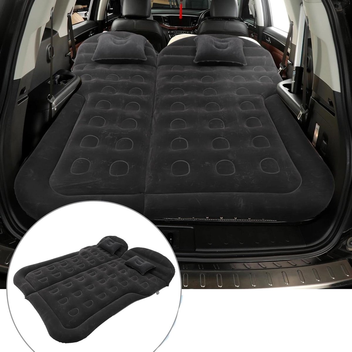 Auto Luchtbed - Opblaasmatras Kampeerbed - Kamperen en Reizen - Specifieke Pasvorm - 175 x 130 cm - Grijs