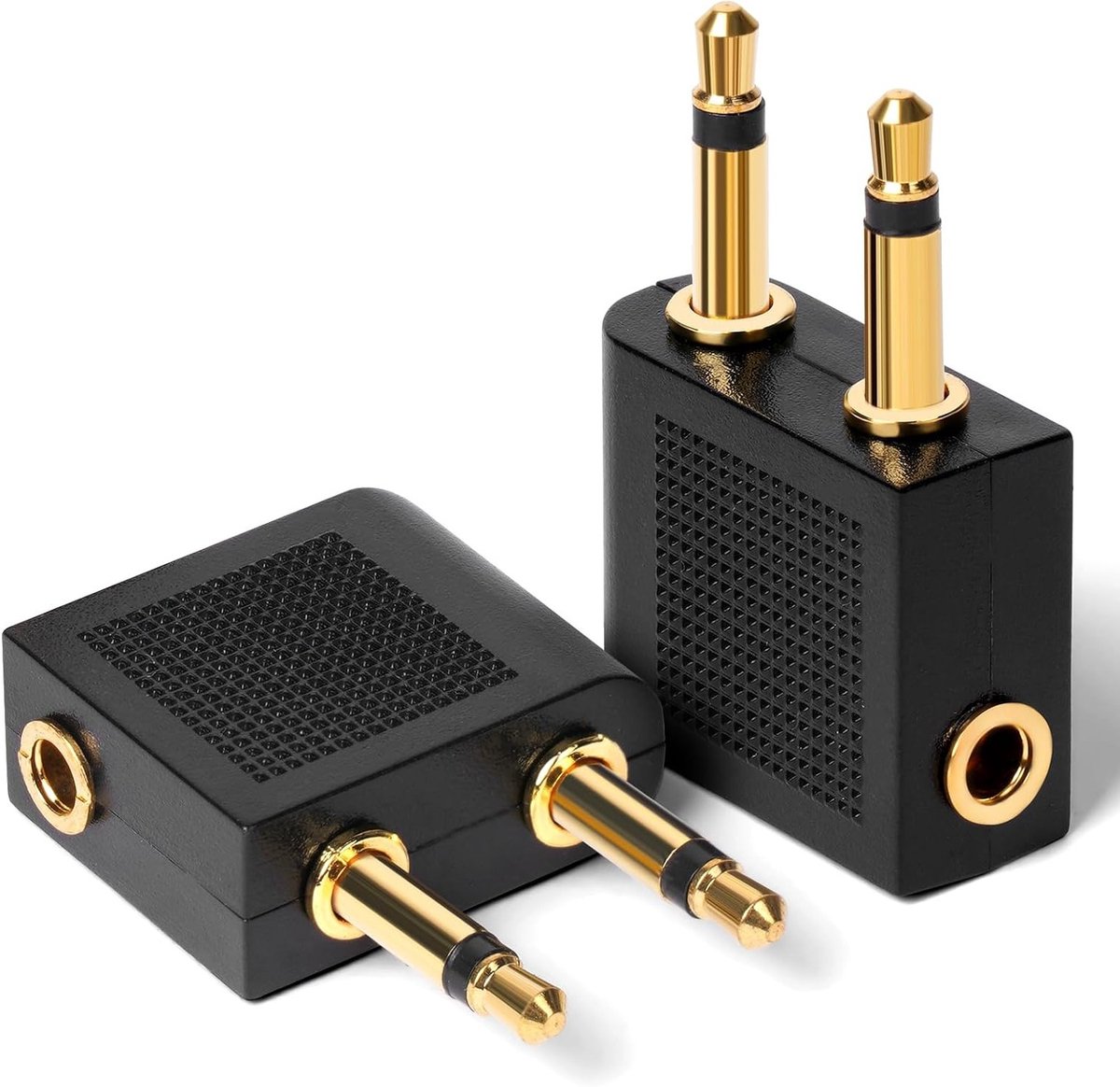Pack van 2 Gouden Adapter voor Hoofdtelefoon - Universele 3.5mm Aansluiting voor Multimedia Systemen