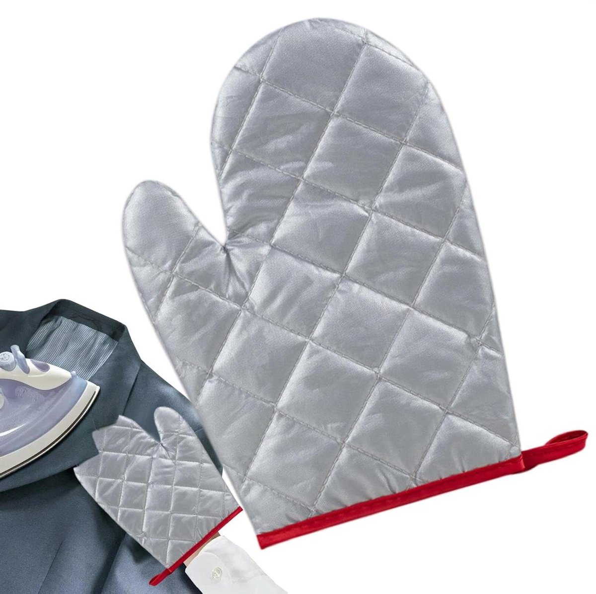 Strijkhandschoenen - Stoomhandschoenen Kleding - Kleding Stomen - Warmte-isolerend Aluminium - 23 x 13 cm - Zilver