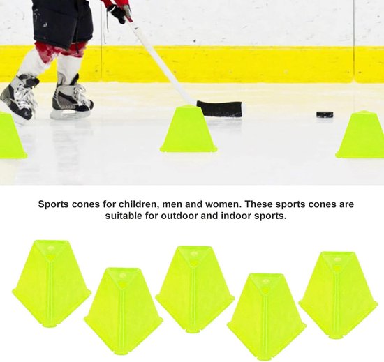 Voetbal Trainingskegels - Markeringshoedjes Sport - Sport Training Verbeteren - Duurzaam Kunststof Ontwerp - 5 stuks - Geel — afbeelding 4