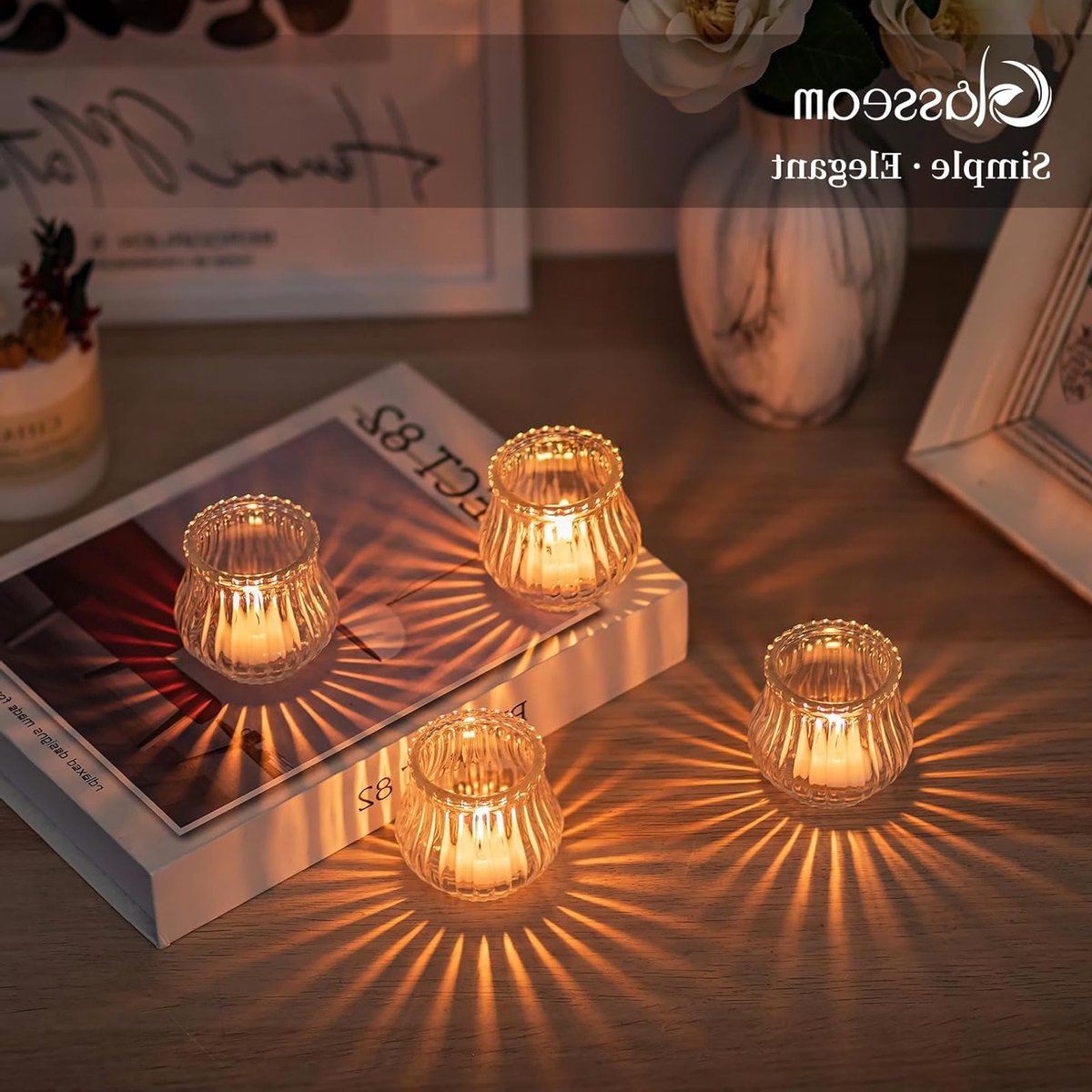 Set van 24 Ribbel Tealight Houder voor Kaarsen - Perfect voor Bruiloften en Kerstdecoratie, Stijlvolle Tafeldecoratie voor Feesten — cadeau in Cadeau-ideeën - foto 7