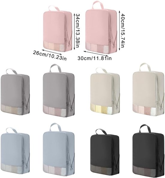 Compressie Zakken - Opbergzakken Reizen - Ruimte Besparen - Zelfcompressie - M en L - Zwart — afbeelding 5