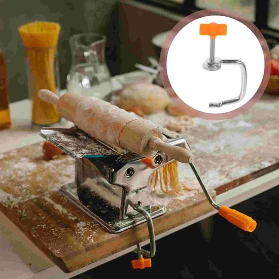 Pastamachine Klem - Deegroller Houder - Zelf Pasta Maken - Sterke Metalen Constructie - Tot 7 cm dikte - Zilverkleurig van Pastamachine — afbeelding 2
