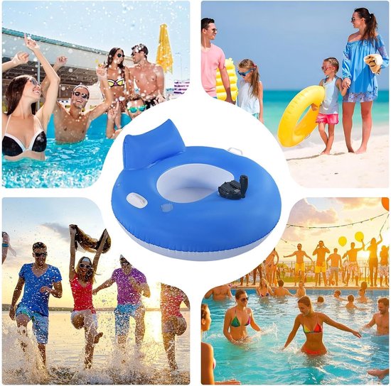 Elektrische Zwembadvlotter - Opblaasbaar Luchtbed - Watersport Ontspanning - Moeiteloze Elektrische Aandrijving - 101 cm - Circulair — afbeelding 3