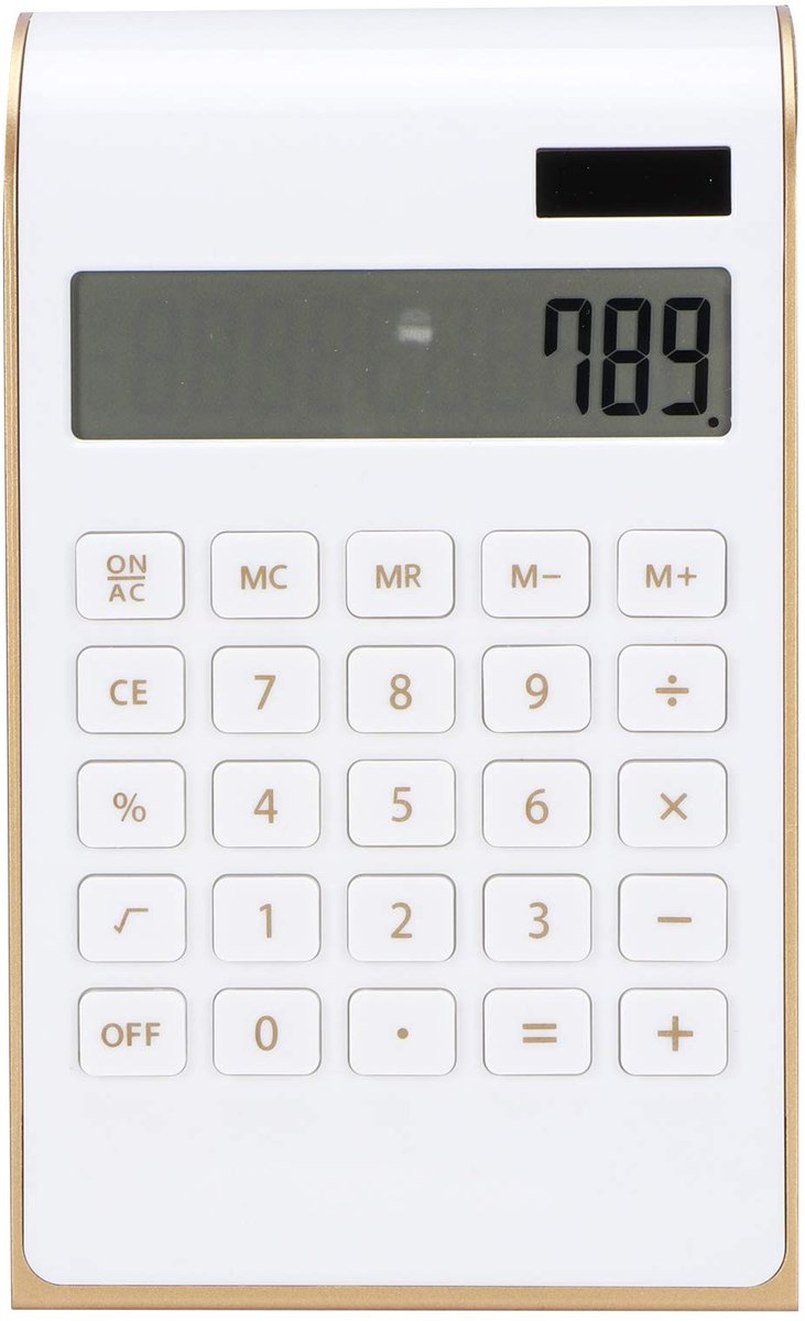 Dailygoody - Rekenmachine - Zonne-energiecalculator - Draagbaar - Wit - Desktopcalculator - Voor Thuiskantoor - Handzaam model