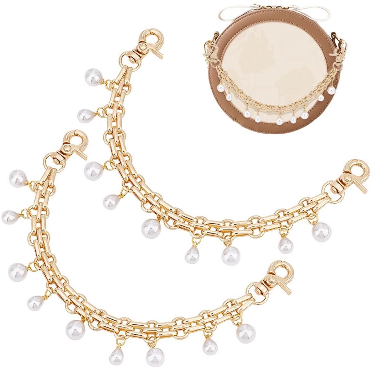 Dailygoody - Solidchoice - Dailygoody - Portemonnee-verlengstuk - Decoratieve tasband - Gouden legering - Charms voor dames - Handvat vervanging - Crossbody schoudertas