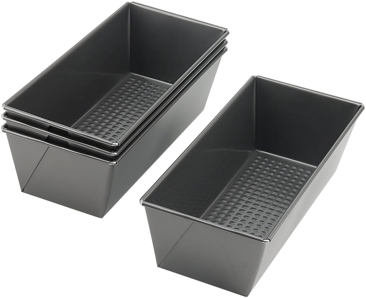 Dailygoody - Rechthoekige Broodpan - Non Stick - 4 Stuks - Zwart - Brood Bakvorm - Ovenbestendig - Geschikt voor Bakken