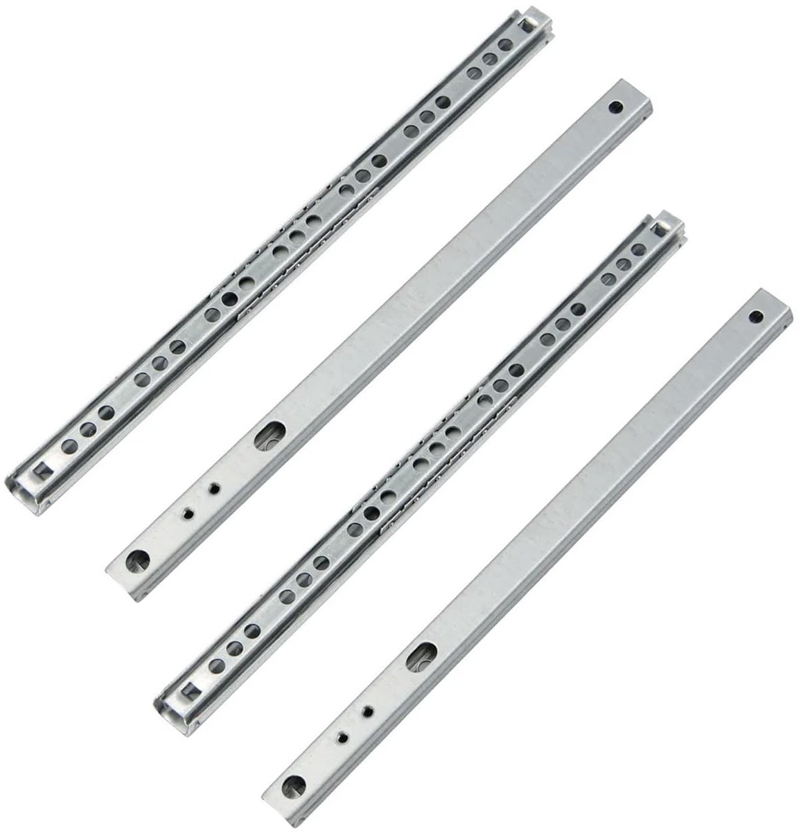 Dailygoody - Keukenlade Gids - Volledig Uittrekbaar - 17mm Breed - 10kg Laadcapaciteit - Ideaal voor Keuken en Kasten - Staal - 4 Stuks