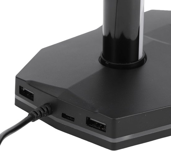 Hoofdtelefoon Controller Standaard - Gaming Accessoire - Bureau Organisatie - Met RGB Licht - Voor 4 Controllers - Zwart — afbeelding 3