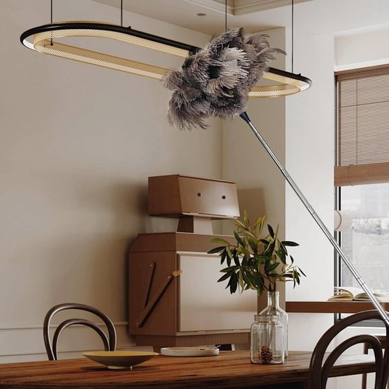Telescopic feather duster 101 cm feather feather made of microfibre, lightweight, reusable, anti-static for scratch-free dusting ideal for ceiling furniture and ventilation — afbeelding 3