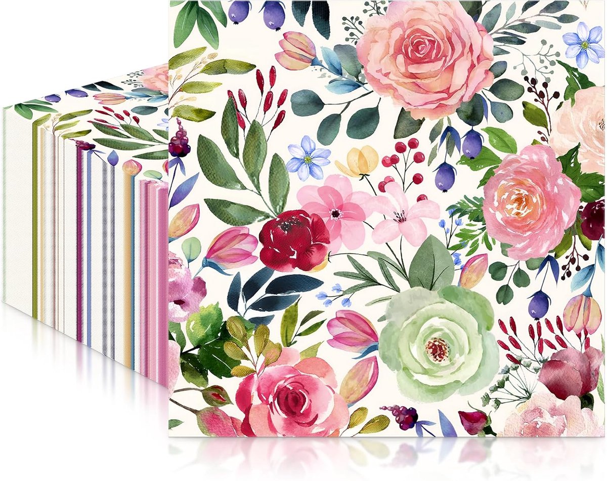 Servetten Papieren - Servetten - Tafel Servetten - Papier - Papieren Wegwerp Servetjes - Feestservetten - Voorjaar Servetten - Lunch/Diner Tafel Decoratie - 2 Laags - 33 x 33 cm - 20 Stuks - van Imperatoris