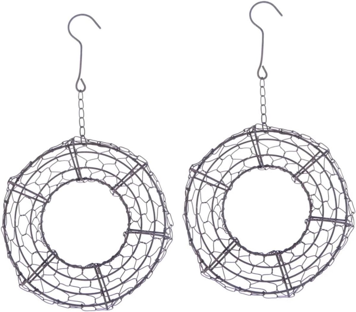 Krans Frames - Decoratie Lus - Bloemen Schikken - Stevig Ijzer - 2 Stuks - Groen