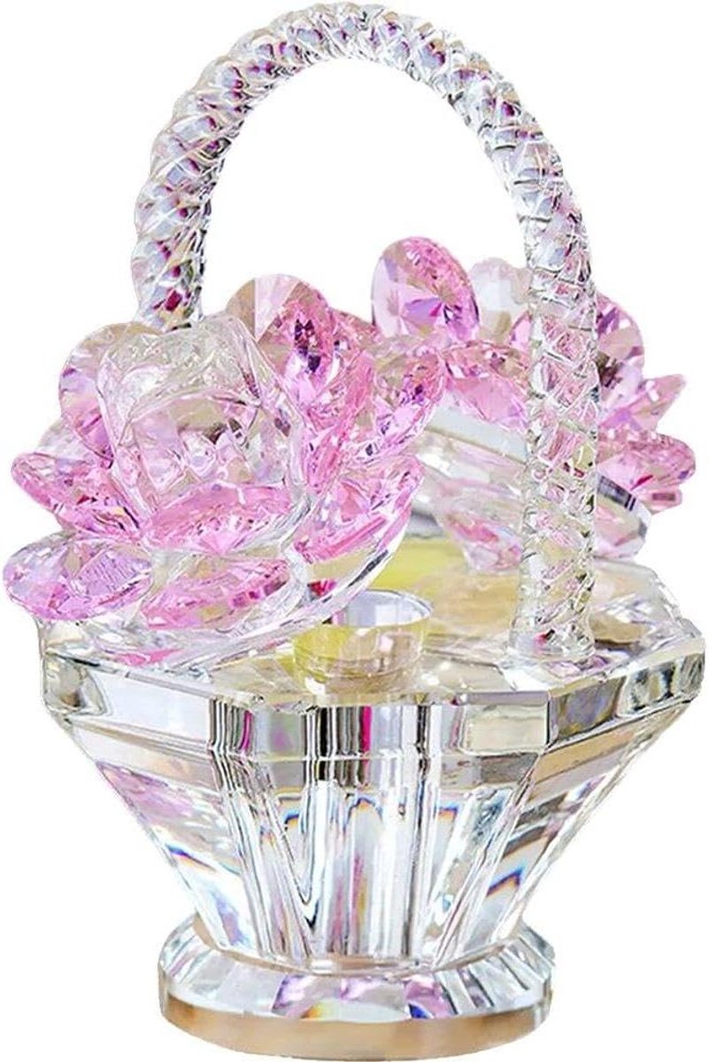 Kristallen Bloem Mand - Glazen Boeket - Huis Decoratie - Handgemaakt Ontwerp - 5 x 5 x 5 cm - Transparant