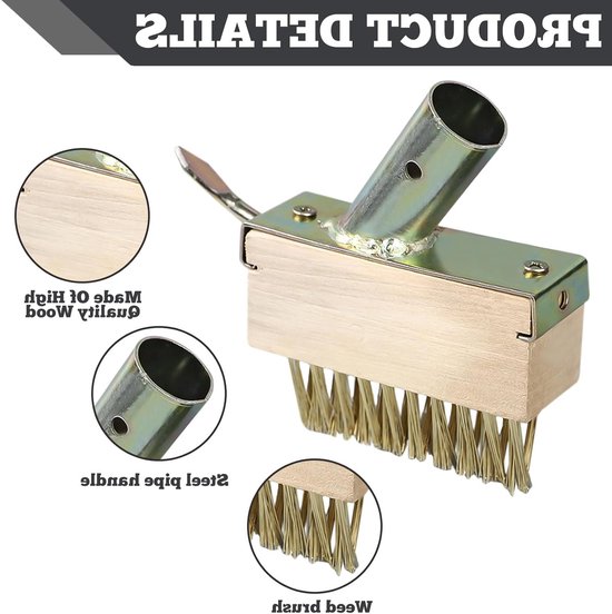 Dailygoods- Voegenborstel Set van 4 - Onkruidborstel - Voegenveger met Haken - Metalen Borstels - Voor Mos en Algen - Duurzaam Materiaal - Onkruidveger van Dailygoods — afbeelding 2