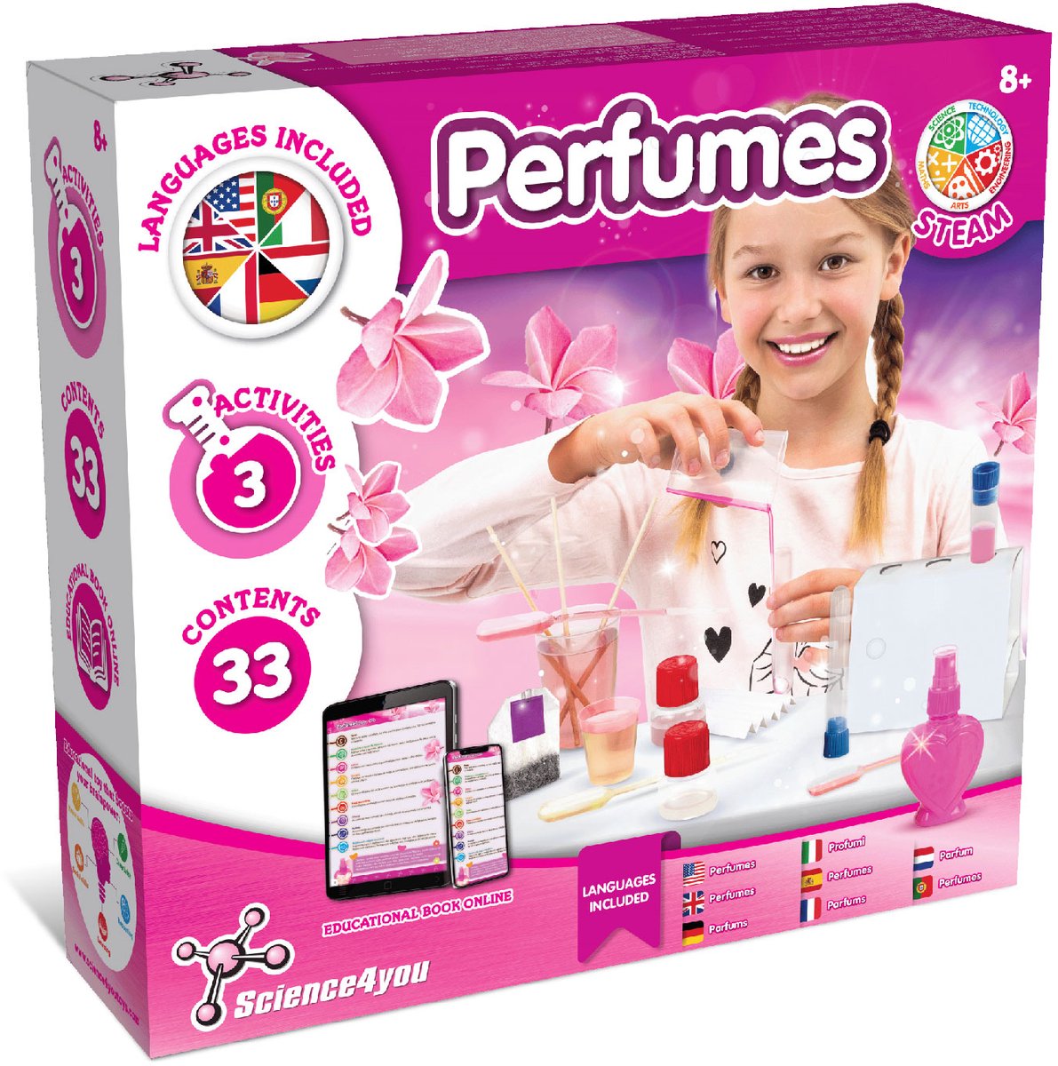 Science4you Parfum Maak Kit voor Meisjes en Jongens - Maak Je Eigen Parfum Voor Kinderen, Wetenschappelijke Kit + Experimenten, Stam Speelgoed, Spelletjes, Geschenken voor 8+ jarigen Kinderen