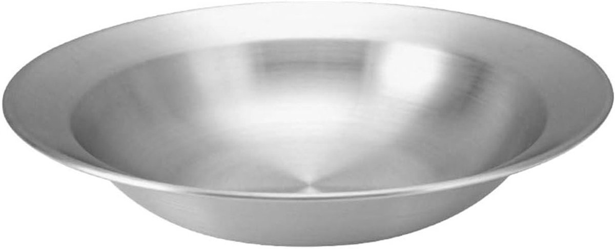 RVS Saladeschaal 23cm - Plat Serveerplateau voor Keuken, Picknick en Feestjes - Geschikt voor Salades en Fruit, Vaatwasmachinebestendig